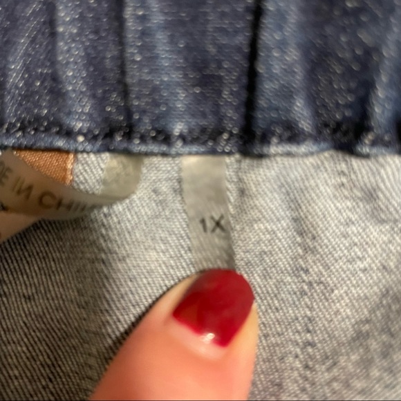 Soft Surroundings Dazzle Crop Jeans 1X Pull On Rhinestone Embellished - Picture 13 of 13